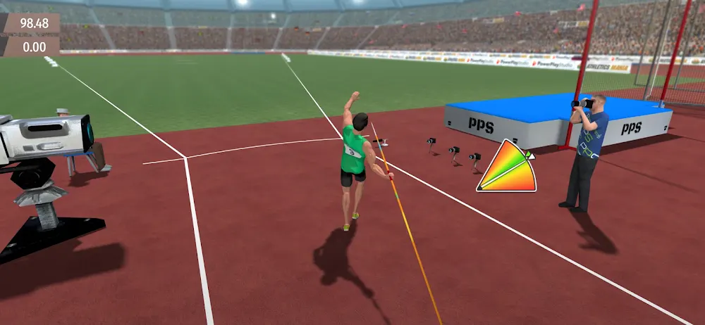 Captura do jogo Athletics Mania com uma prova de lançamento do dardo