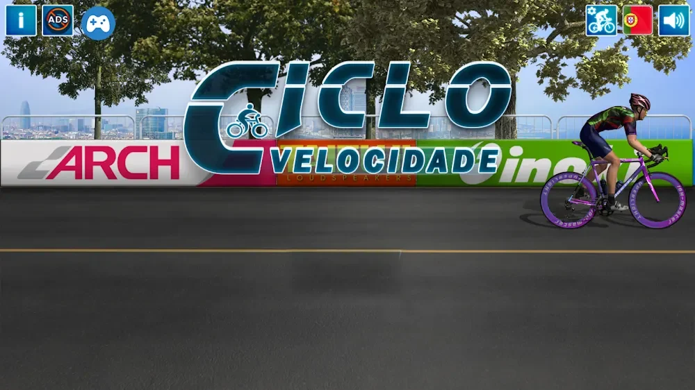 Captura do jogo Ciclo Velocidade com um ciclista em prova de pista