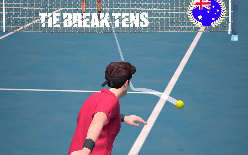 Captura do jogo Tennis Arena com um jogador a preparar a devolução
